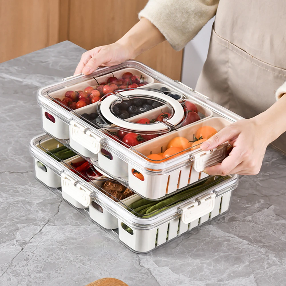 4 Pack Fridge Organizer Stackable Refrigerator Organizer Bins with Lids BPA-Free Fridge Organizers and Storage Containers