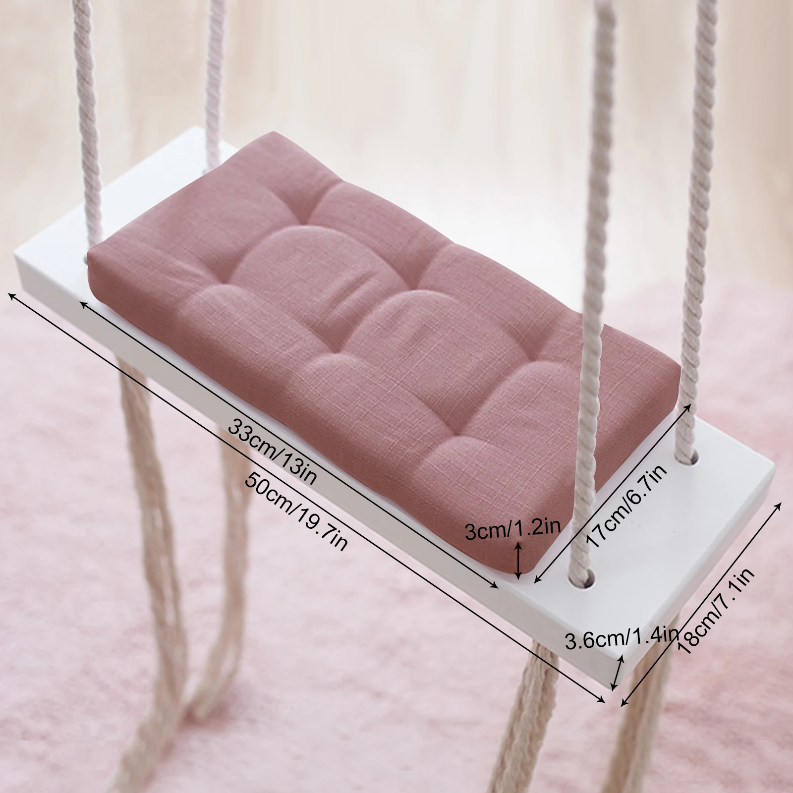 50kg Sponge Pad Garden Indoor And Outdoor Swing Frames With Wooden Rope For Playgrounds, Outdoor Areas, Gardens, Courtyards