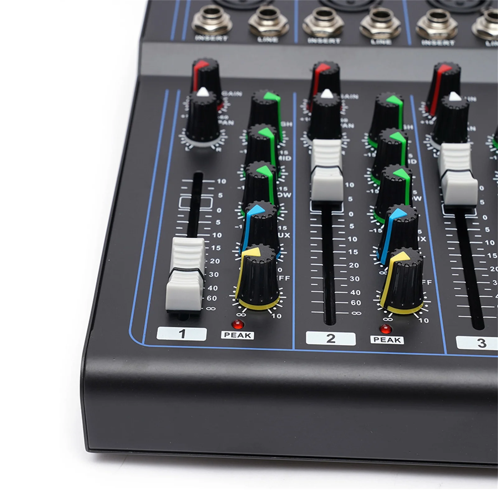 7-Kanal Professional Audio-Mixer, 7 Kanal Sound Mixing Console Digitaler Audio Mixer Stereo DJ Mixer Soundboard Konsole