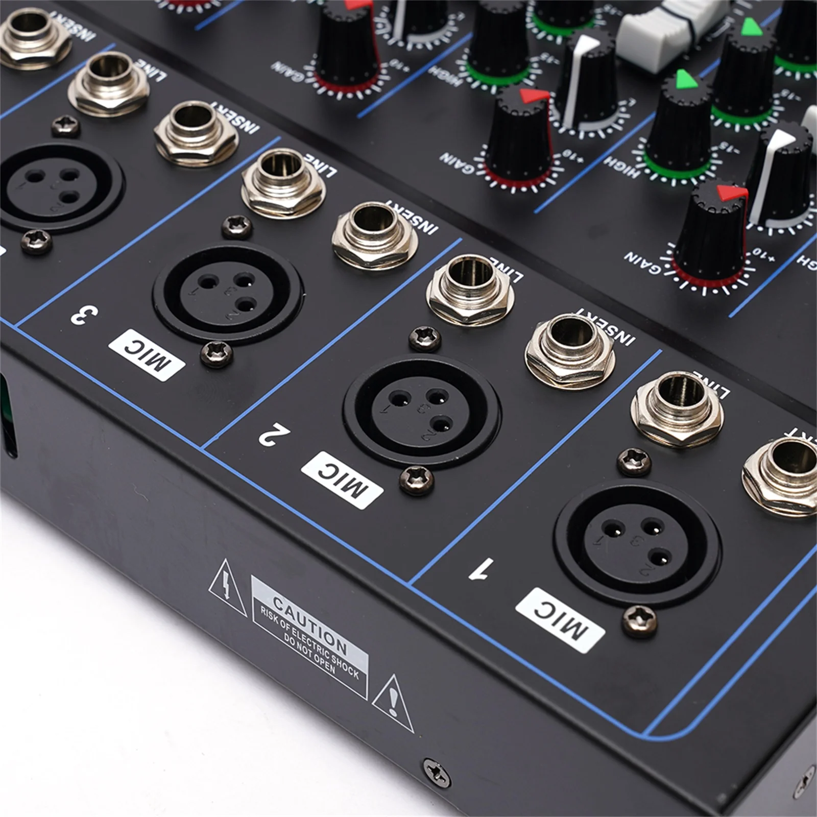 7-Kanal Professional Audio-Mixer, 7 Kanal Sound Mixing Console Digitaler Audio Mixer Stereo DJ Mixer Soundboard Konsole