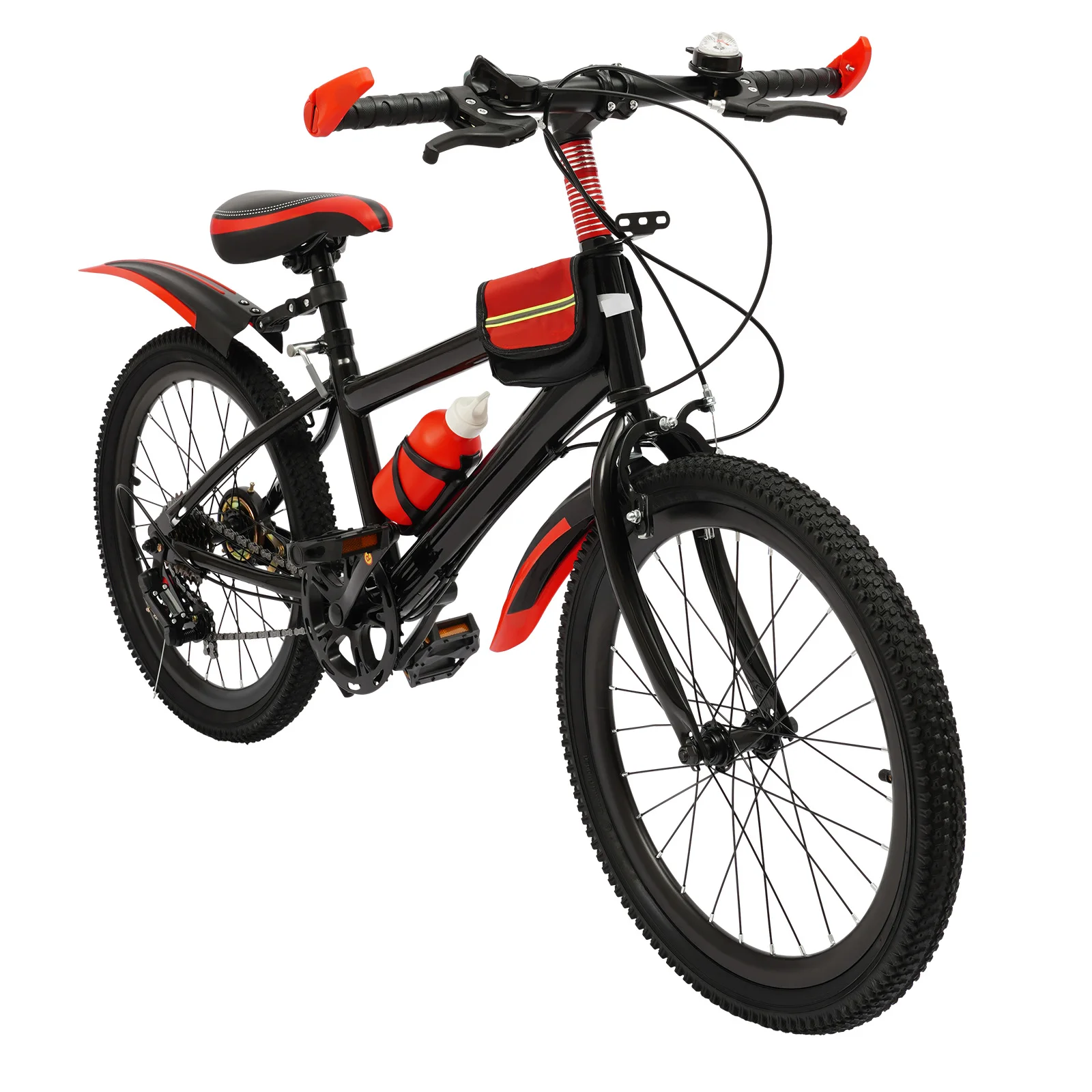 20" 7 Speeds Mountain Bike for Kids, Adjustable Height MTB Bicycle , Kids Bike for Boys Girls 1.3-1.5m with Dual-Disc Brake