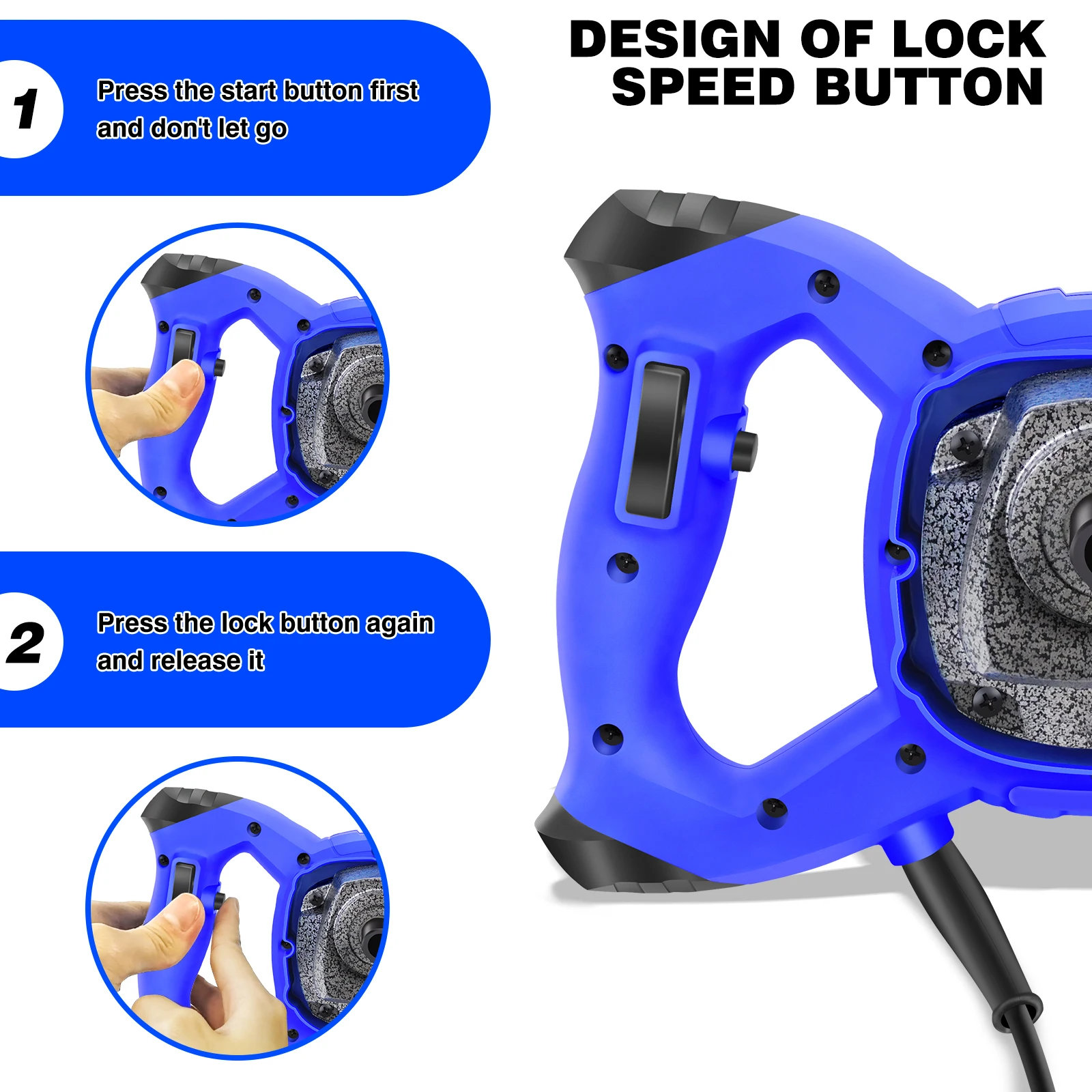 2600W Handheld Paddle Mixer, 6-Speed Electric Mortar Mixer for Plaster, Grout & Paint – Corded 230V UK Plug