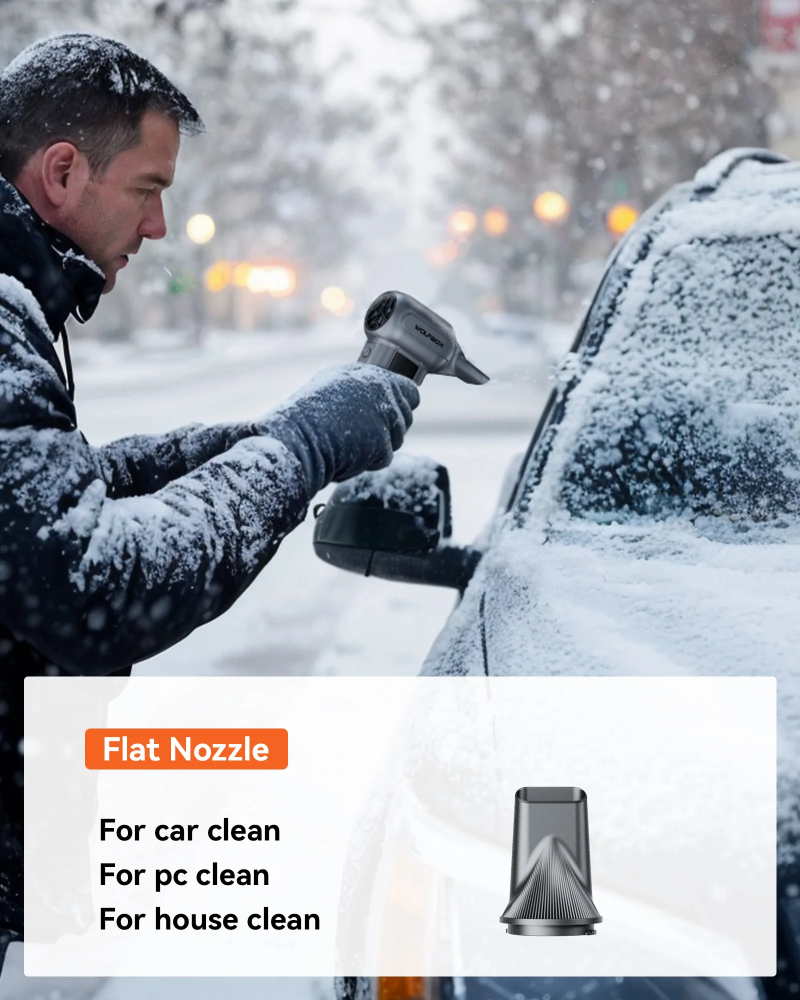 WOLFBOX MF100 Compressed Air Duster 150000RPM Super Power Electric Air Duster Rechargeable Long-Life Air Blower