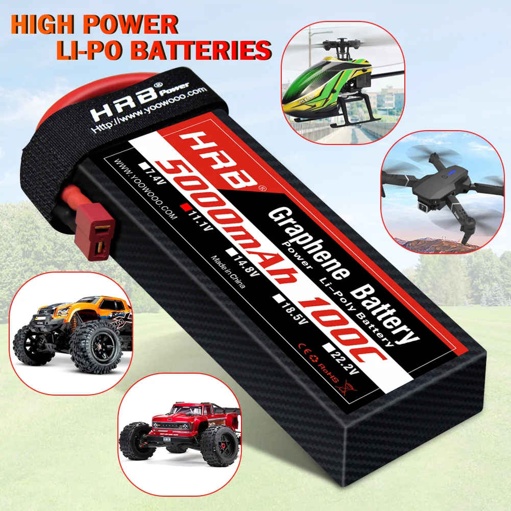 HRB 3S 5000mah Graphene Battery 100C 11.1v Lipo Battery with XT90 Connector for RC Car Truck Monster RC Drone Airplane RC Boat
