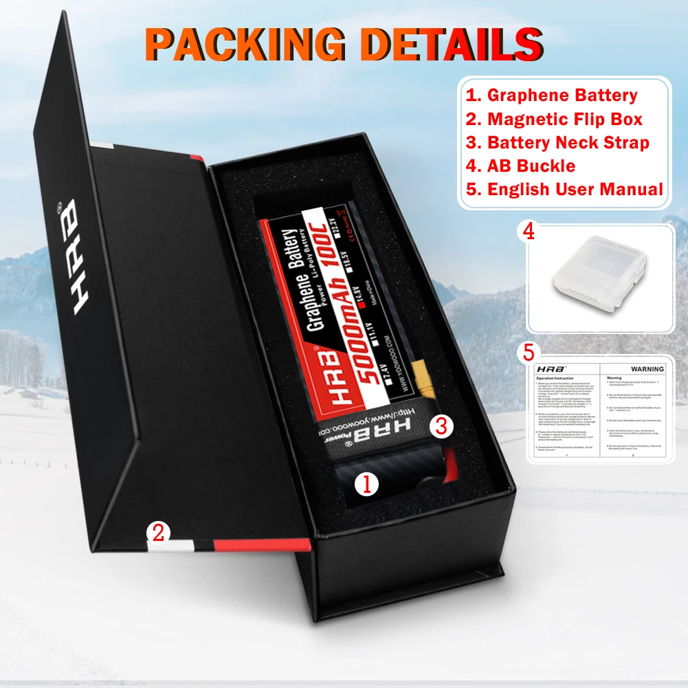 HRB 3S 5000mah Graphene Battery 100C 11.1v Lipo Battery with XT90 Connector for RC Car Truck Monster RC Drone Airplane RC Boat