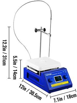 SucceBuy 2/5L Magnetic Stirrer Hot Plate Drink Agitator Vortex Mixer Shaker W/ Stir Bar Digital Display Portable Blender for Lab