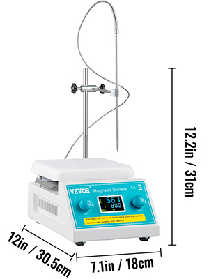 SucceBuy 2/5L Magnetic Stirrer Hot Plate Drink Agitator Vortex Mixer Shaker W/ Stir Bar Digital Display Portable Blender for Lab