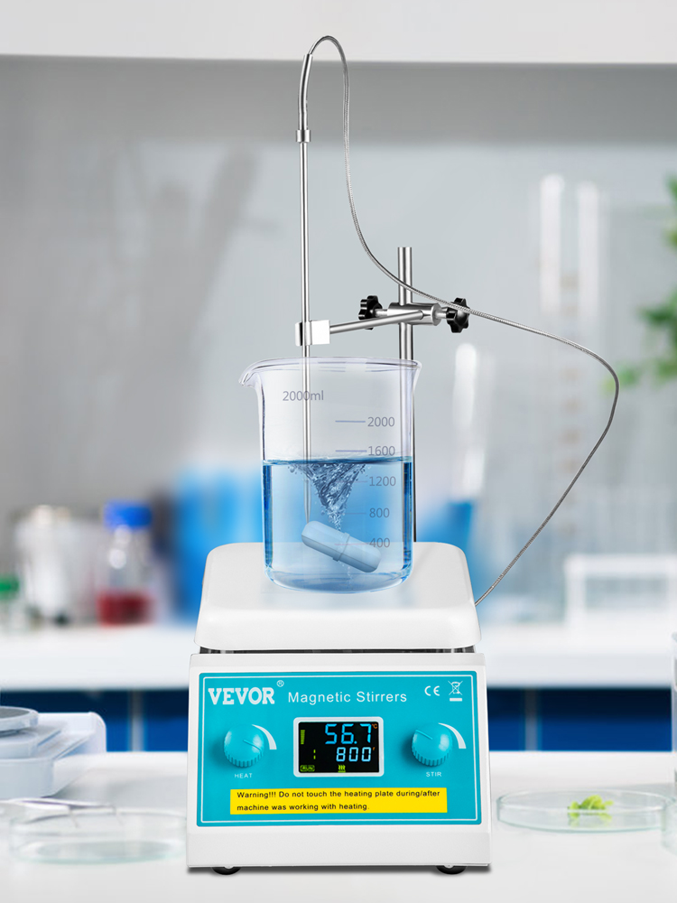 SucceBuy 2/5L Magnetic Stirrer Hot Plate Drink Agitator Vortex Mixer Shaker W/ Stir Bar Digital Display Portable Blender for Lab