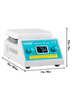 SucceBuy 2/5L Magnetic Stirrer Hot Plate Drink Agitator Vortex Mixer Shaker W/ Stir Bar Digital Display Portable Blender for Lab