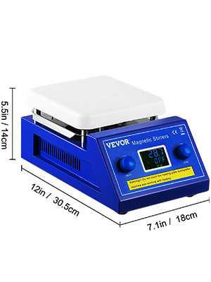 SucceBuy 2/5L Magnetic Stirrer Hot Plate Drink Agitator Vortex Mixer Shaker W/ Stir Bar Digital Display Portable Blender for Lab