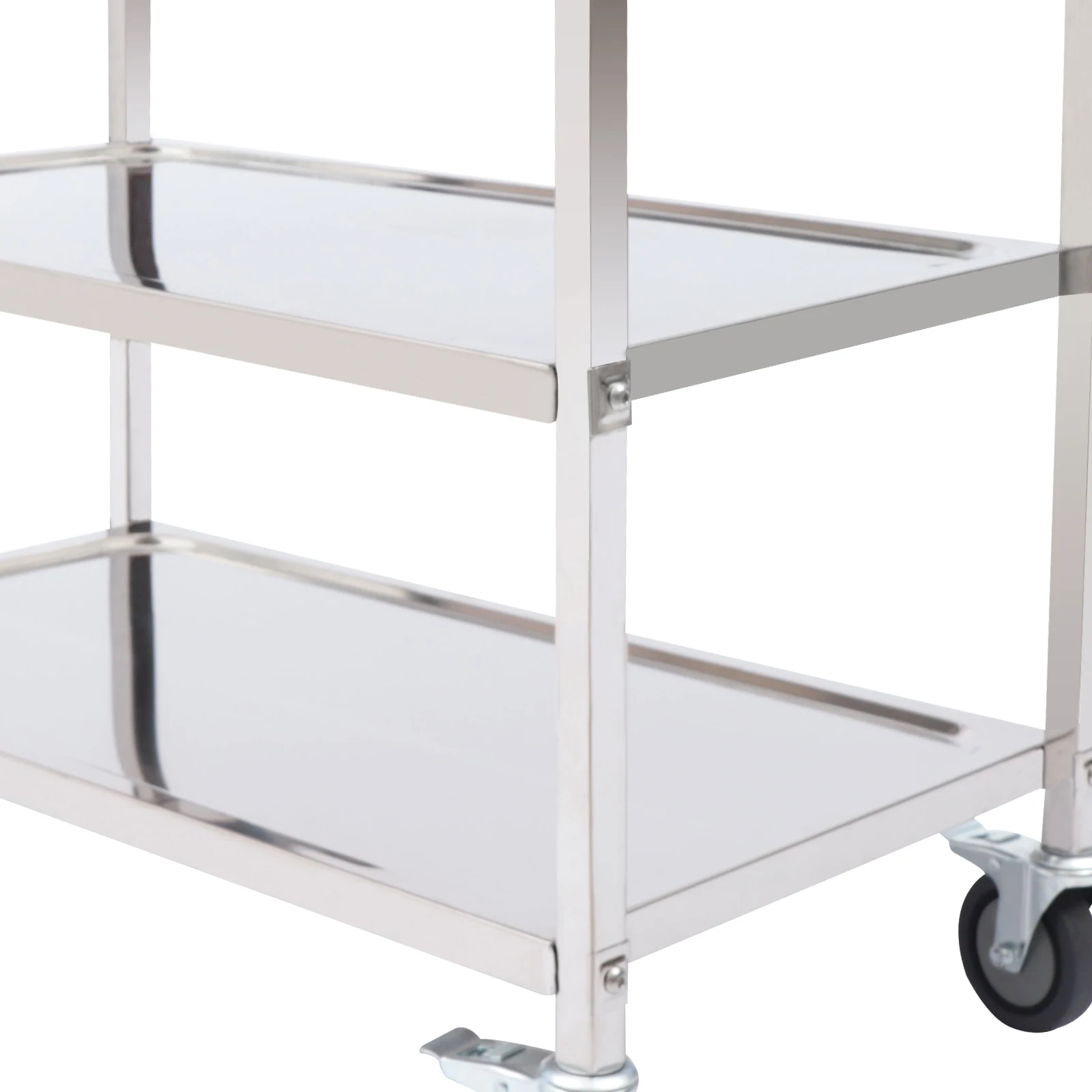Stainless Steel Kitchen Serving Cart 3 Tiers 85x45x90cm with 4 Universal Wheels Restaurant Trolley for Storage And Organization