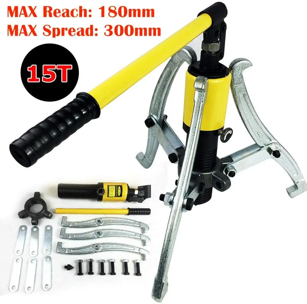 Puller Hydraulic 15 Ton Hydraulic Power Device Wheel Hub Puller Extractor Set Bearing Puller Tool Kit (300 mm)