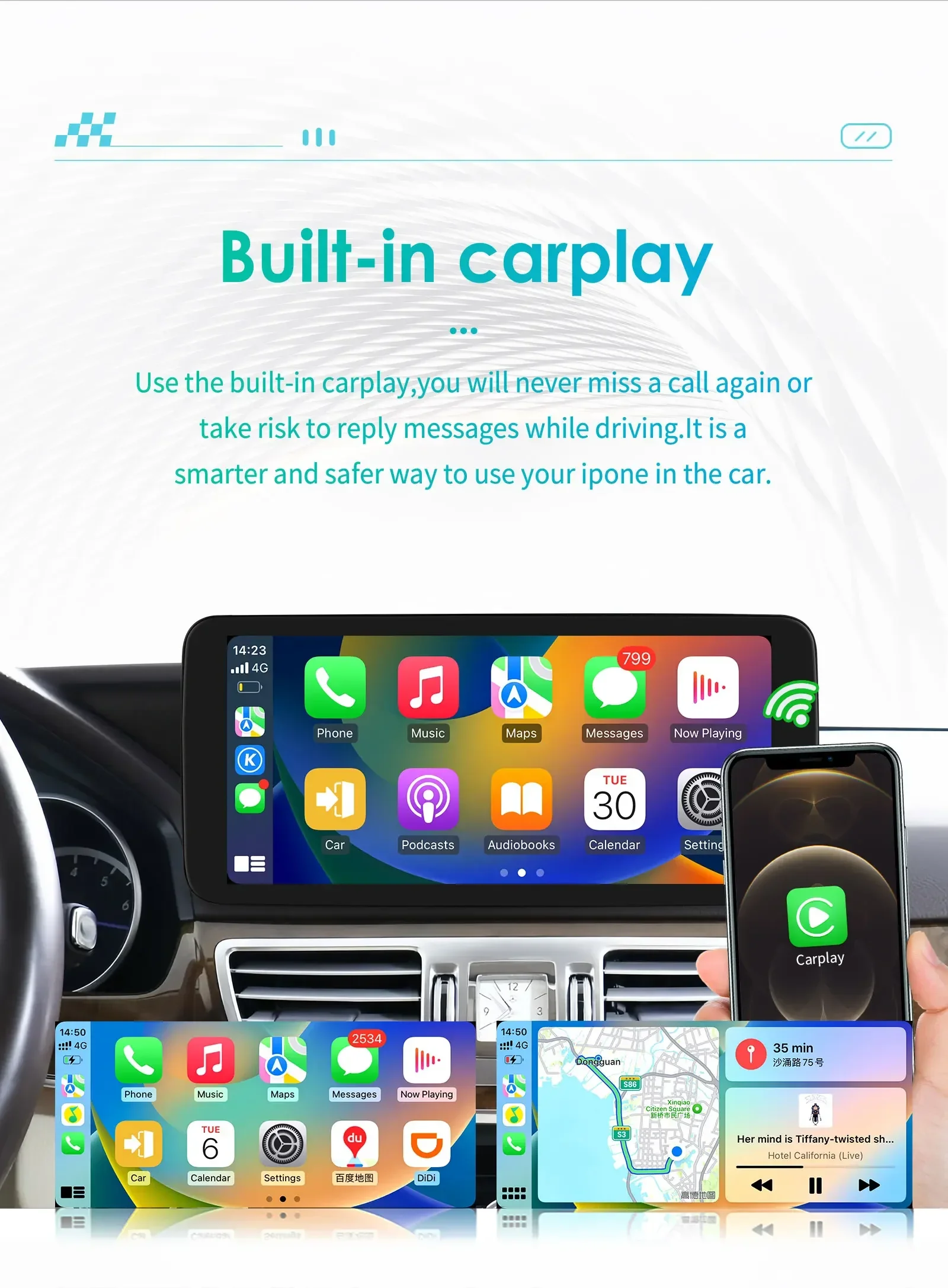Hizpo Android Auto Car Radio for Mercedes Benz W212 E-Class NTG 4.0/4.5/5.0 E200 E230 E260 E300 S212 CarPlay Intelligent System