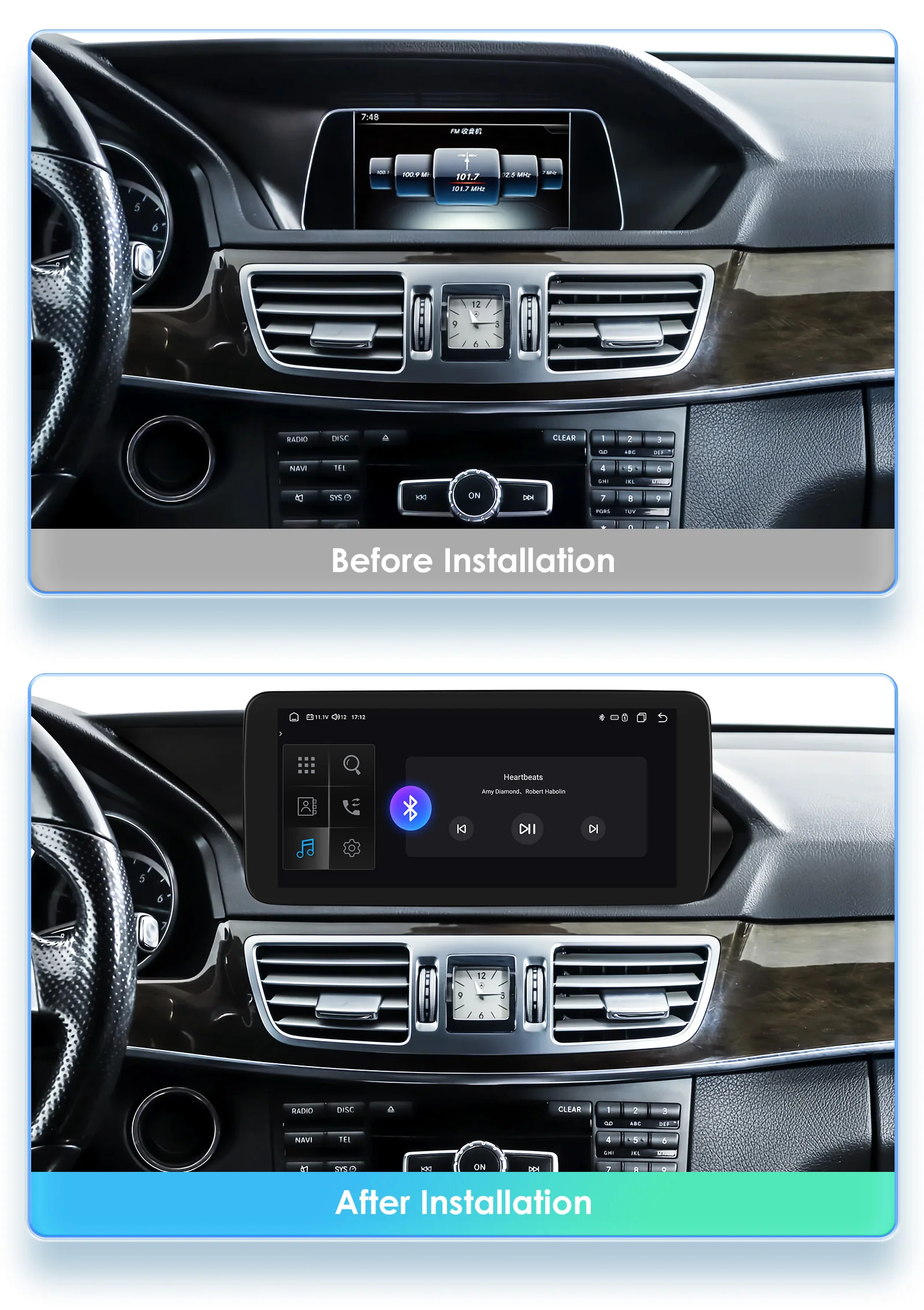 Hizpo Android Auto Car Radio for Mercedes Benz W212 E-Class NTG 4.0/4.5/5.0 E200 E230 E260 E300 S212 CarPlay Intelligent System