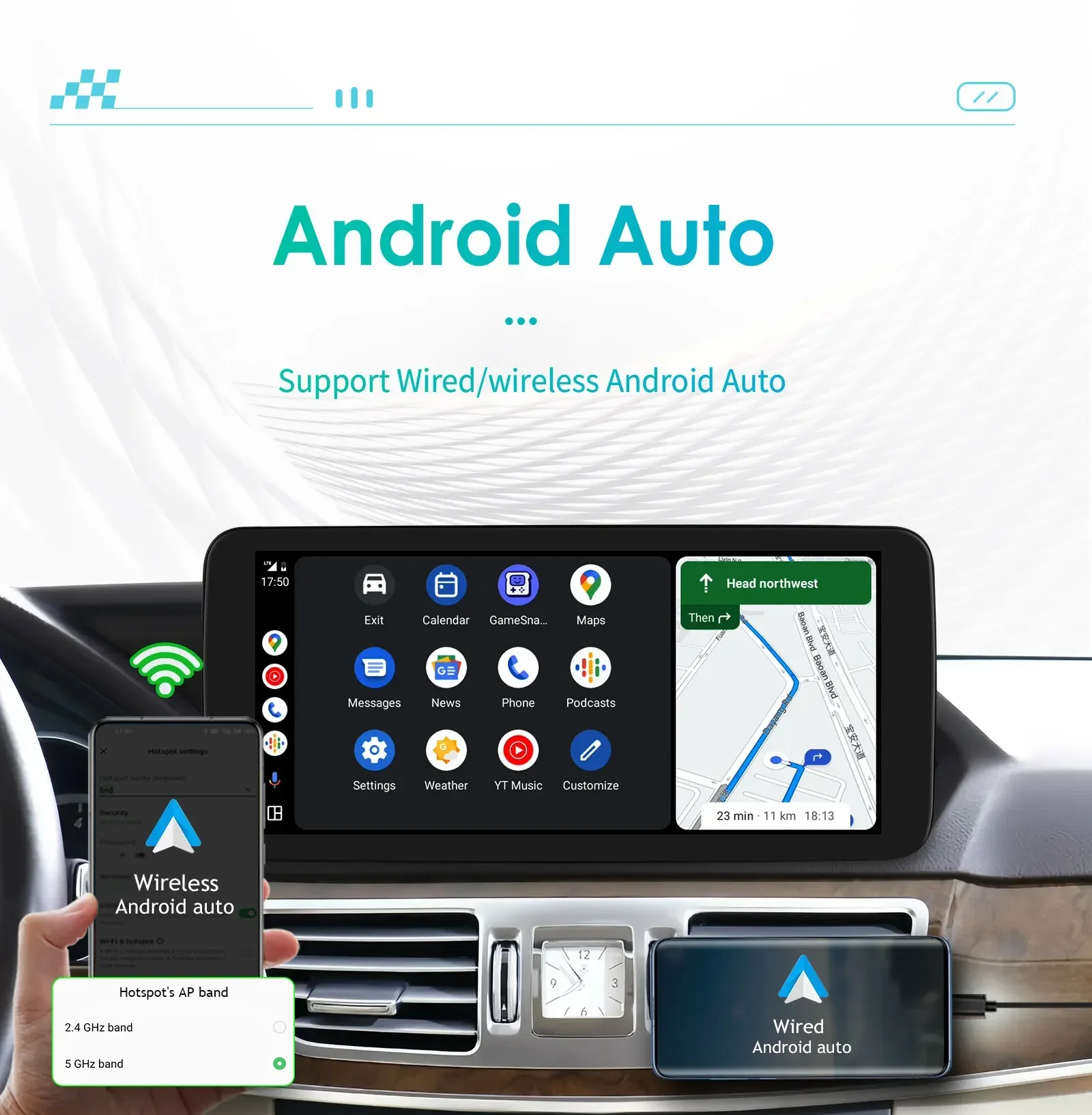 Hizpo Android Auto Car Radio for Mercedes Benz W212 E-Class NTG 4.0/4.5/5.0 E200 E230 E260 E300 S212 CarPlay Intelligent System
