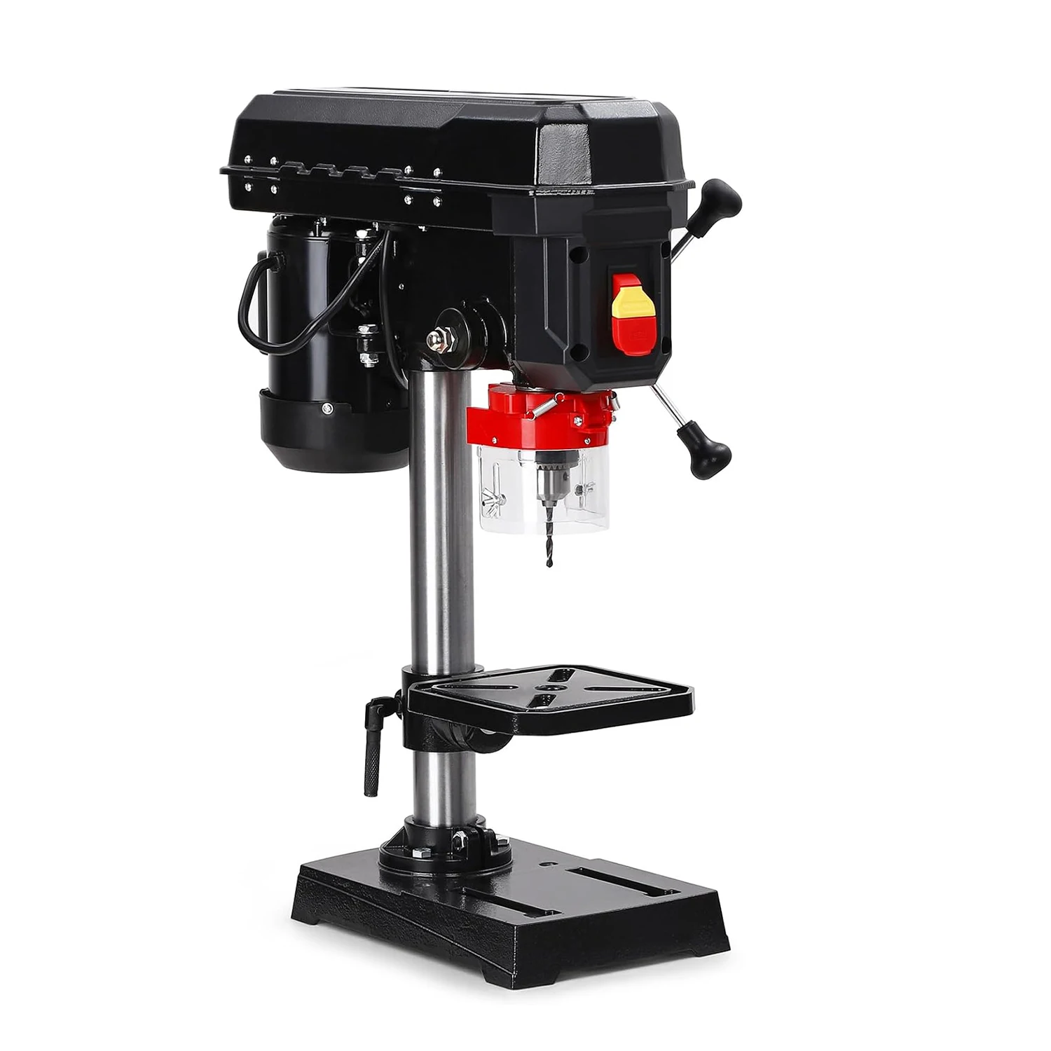 Benchtop Drill Press Benchtop Drill Machine 5 Speed Adjustable 8 Inch Swing Distance 0-45° Tiltling Tabletop Drilling Machine