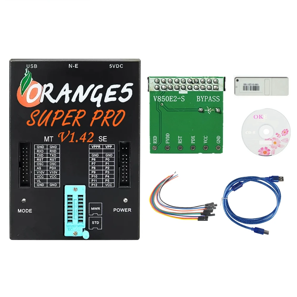 V1.42 V1.38 Orange 5 Full Adapters Programming Device Hardware + Enhanced Function Orange5 Newest Version Software V1.38 SN:5C38