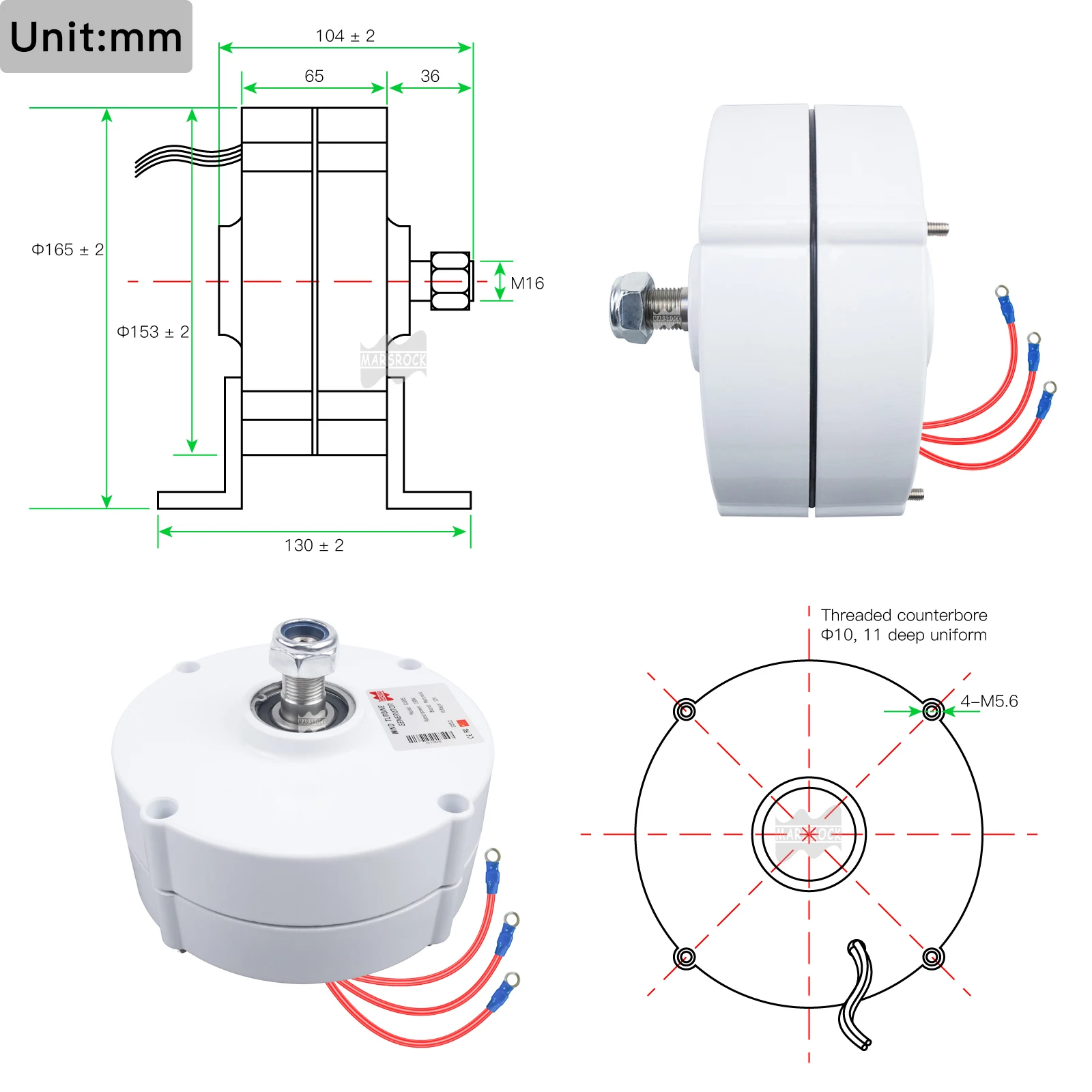 100W 12V Low RPM NdFeb PMG Rare Earth Permanent Magnet Generator for DIY Horizontal Wind Turbine Generator Windmil