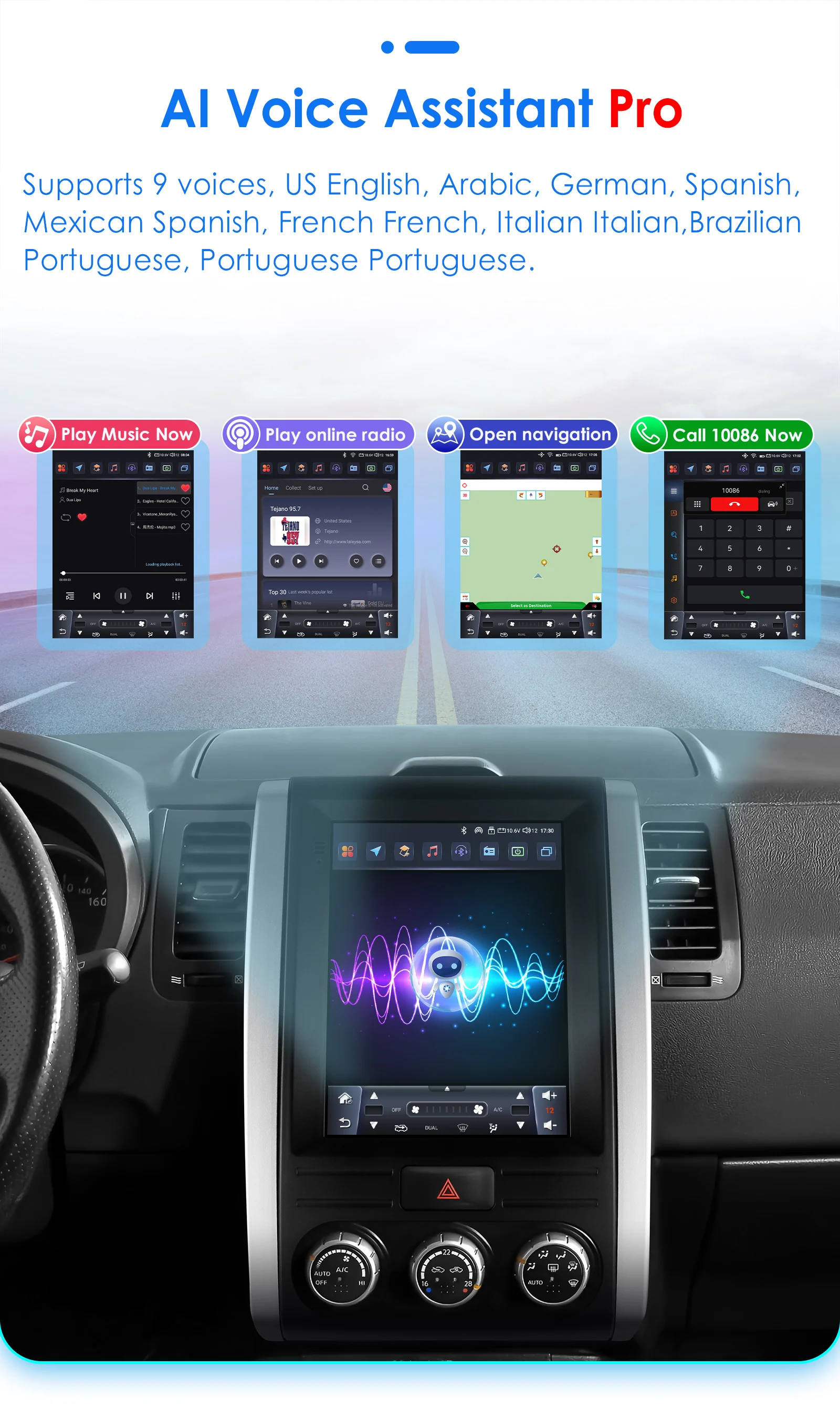 OSSURET 9.7''Android 13 Car Radio for Nissan X-Trail X Trail 2 T31 MX6 2007-2015 Multimedia Stereo 2Din Vertical Screen Carplay