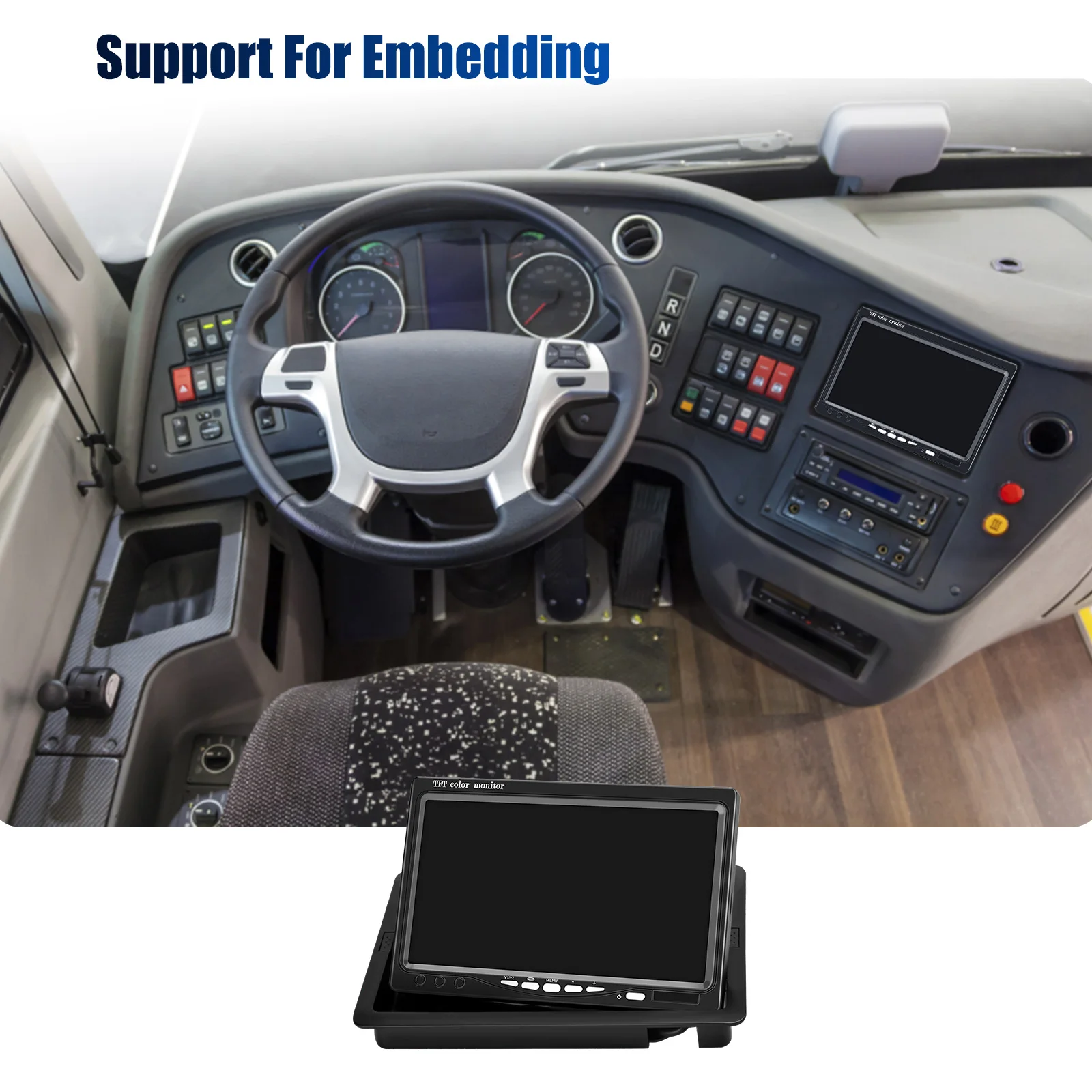 ESSGOO 7" TFT LCD Monitor +Rear View Camera 3rd Brake Light For Mercedes-benz Sprinter W906 Volkswagen Crafter Caravelle T5/T6