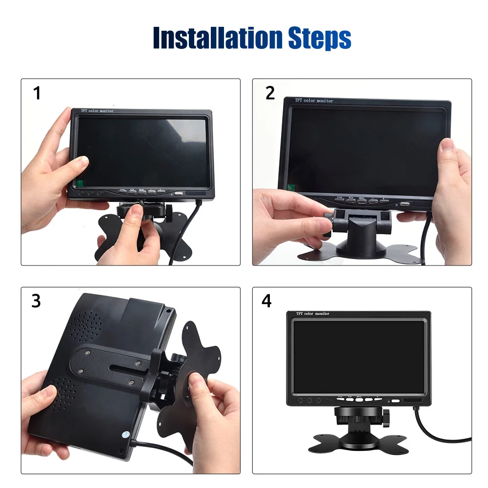 ESSGOO 7" TFT LCD Monitor +Rear View Camera 3rd Brake Light For Mercedes-benz Sprinter W906 Volkswagen Crafter Caravelle T5/T6