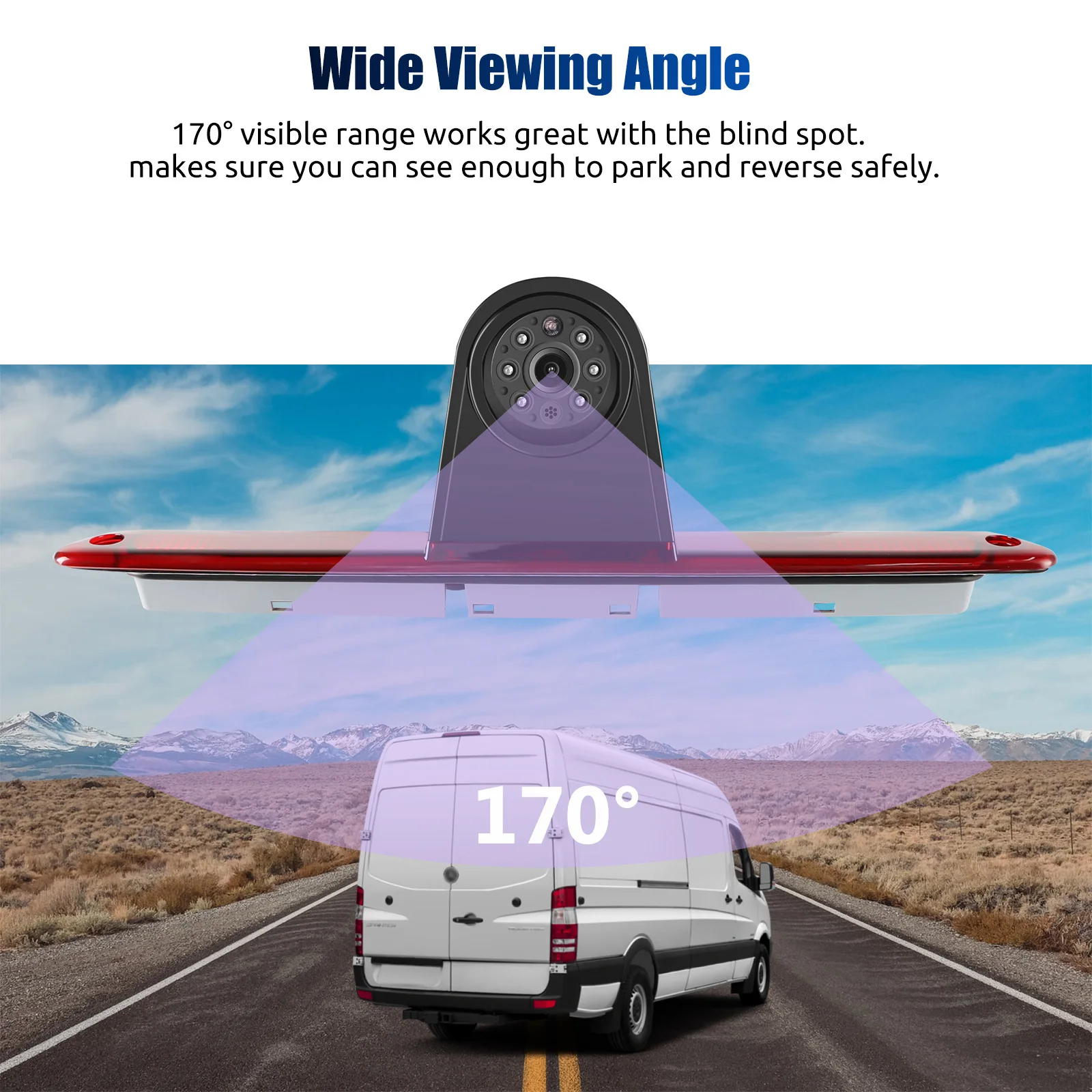 ESSGOO 7" TFT LCD Monitor +Rear View Camera 3rd Brake Light For Mercedes-benz Sprinter W906 Volkswagen Crafter Caravelle T5/T6