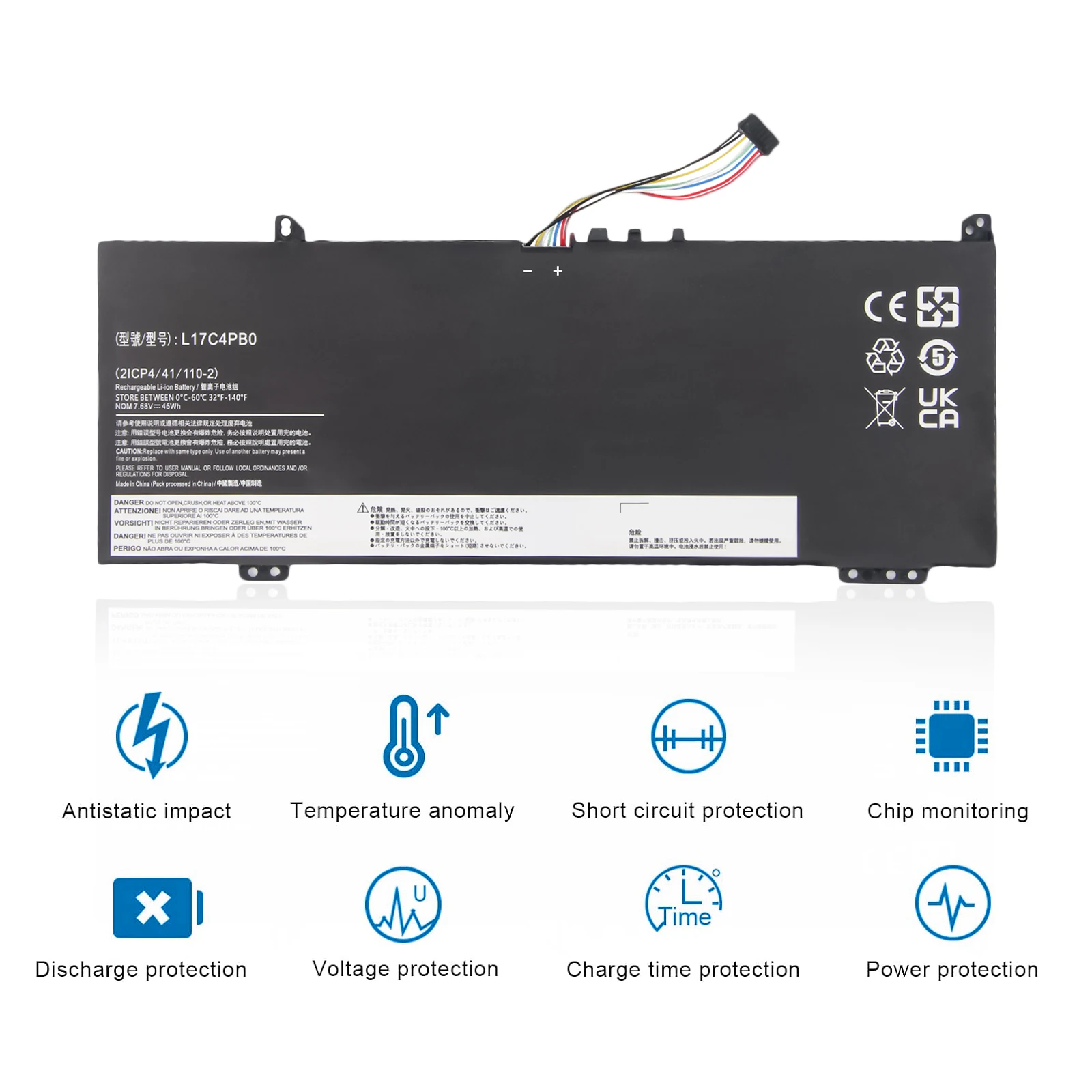 Oyomba 45Wh L17C4PB0 Laptop Batteria per Lenovo IdeaPad Flex 6-14IKB 6-14ARR IdeaPad 530S-14ARR 530S-14IKB 530S-15IKB 530-14ARR