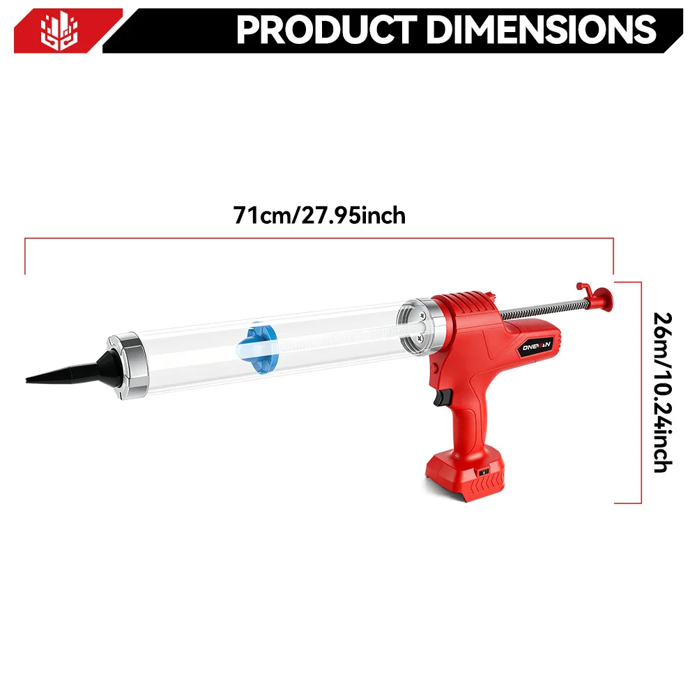 ONEVAN 50MM Electric Glass Gun 14 Nozzles Cordless Caulking Glass Gun Houeshold Gap Filling Power Tools For Makita Battery Pin