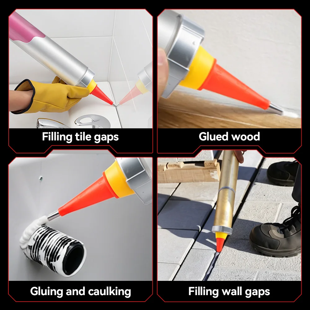 ONEVAN 50MM Electric Glass Gun 14 Nozzles Cordless Caulking Glass Gun Houeshold Gap Filling Power Tools For Makita Battery Pin