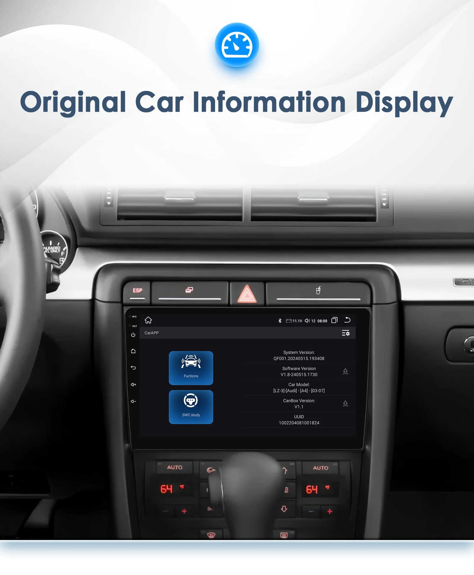 Hizpo 2Din 9inch Android13 Car Radio for Audi A3 8P 2003 - 2013 GPS RDS DSP CarPlay Android Auto 4G BT UI8581 Intelligent System