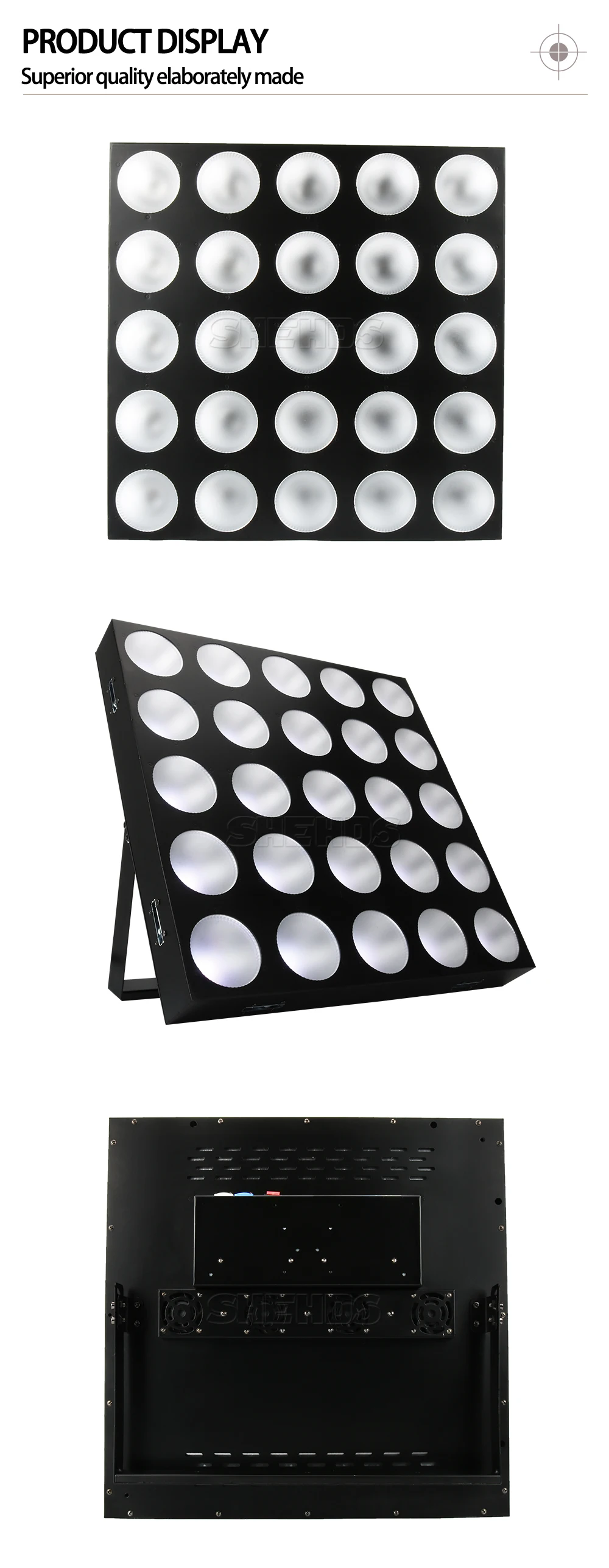 SHEHDS 2/4PCS 25x12W LED RGBW Blinder Matrix Stage Lighting DJ Bar Party Effect Christmas Decoration Concert Audience
