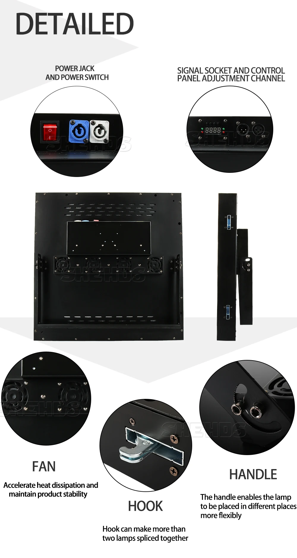 SHEHDS 2/4PCS 25x12W LED RGBW Blinder Matrix Stage Lighting DJ Bar Party Effect Christmas Decoration Concert Audience