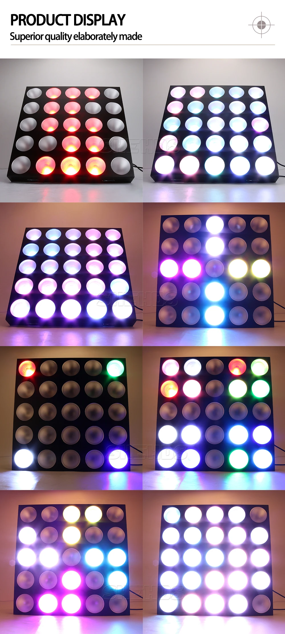 SHEHDS 2/4PCS 25x12W LED RGBW Blinder Matrix Stage Lighting DJ Bar Party Effect Christmas Decoration Concert Audience