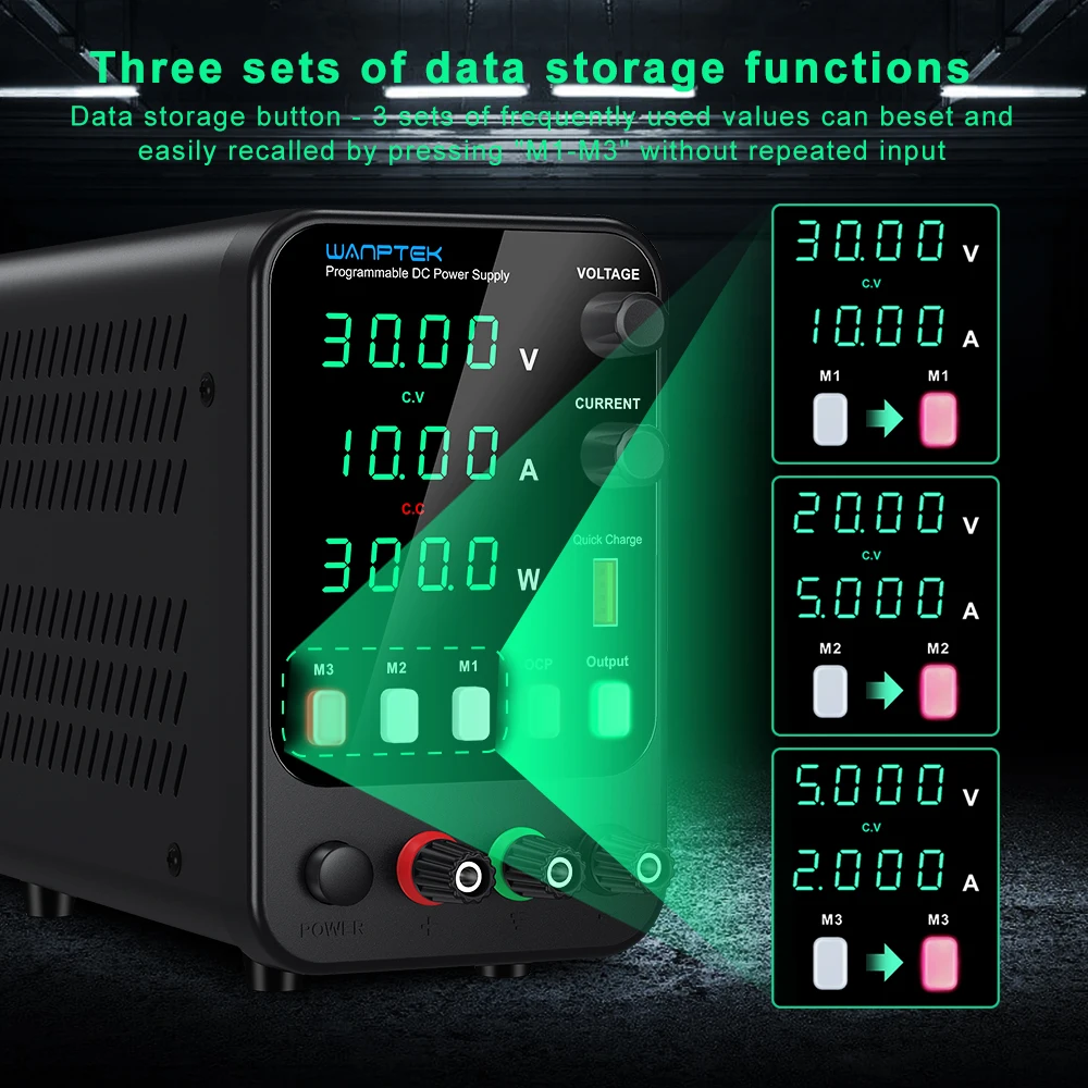 Wanptek Laboratory Power Supply 30V 5A 30V 10A 60V 5A 120V 3A Adjustable Bench DC Power Supply