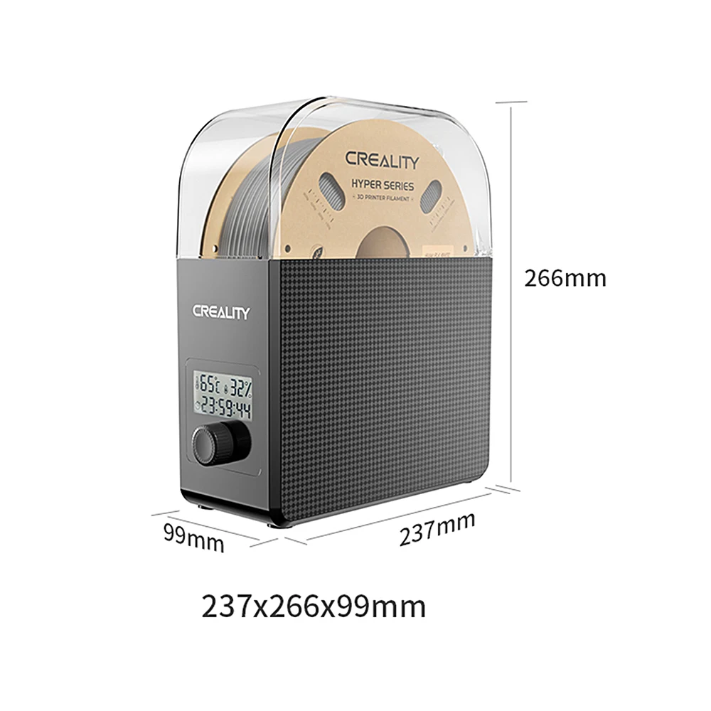 Creality Filament Dryer Box 2.0 360° Hot-air Heating 1.75mm and 2.85mm Filaments Support 24 Hours Timer Real-time Humidity