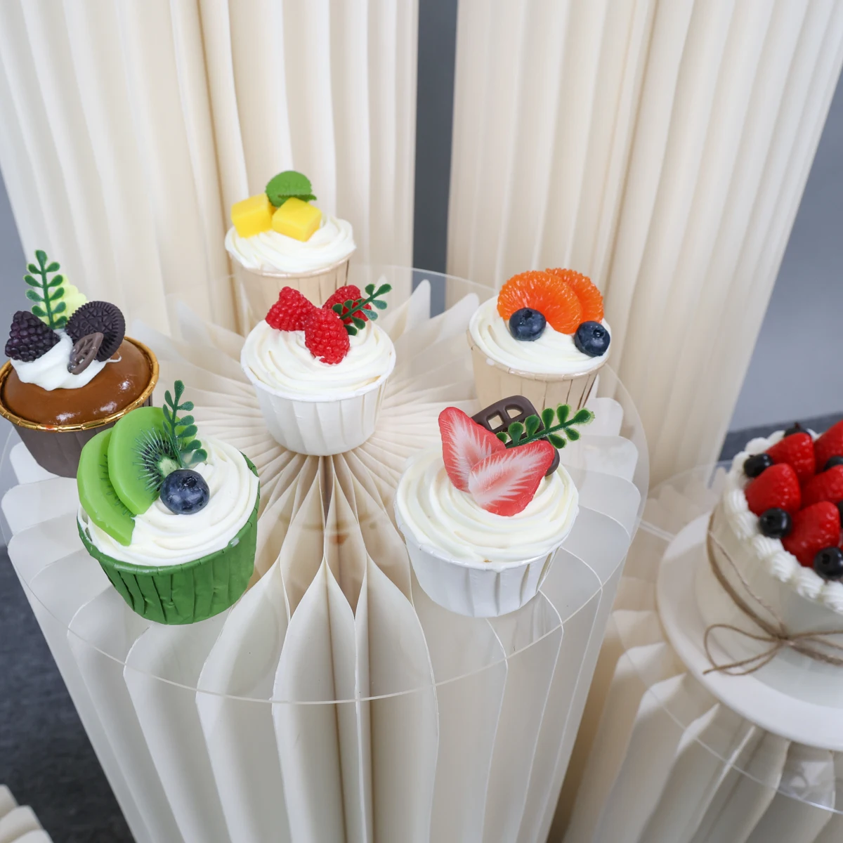 Folding Honeycomb Paper Roman Column Wedding Birthday Party Props Window Display Stand Banquet Dessert Table Ramadan Decorations