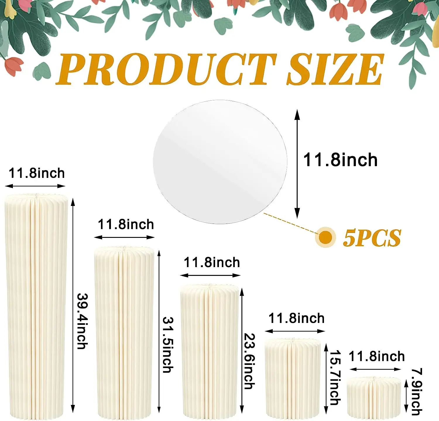 Folding Honeycomb Paper Roman Column Wedding Birthday Party Props Window Display Stand Banquet Dessert Table Ramadan Decorations