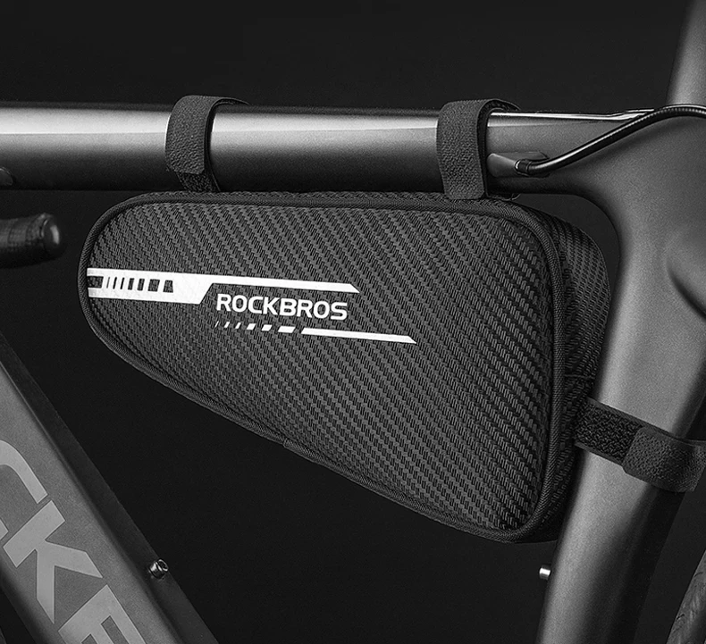 ROCKBROS Local Shipping 1.2L Bike Bag Side Pockets Twill Tube Triangle Cycling Bag Ride Without Touch Bag Bicycle Accessories