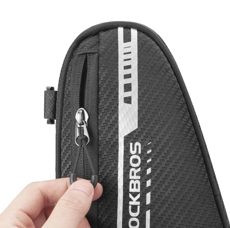 ROCKBROS Local Shipping 1.2L Bike Bag Side Pockets Twill Tube Triangle Cycling Bag Ride Without Touch Bag Bicycle Accessories