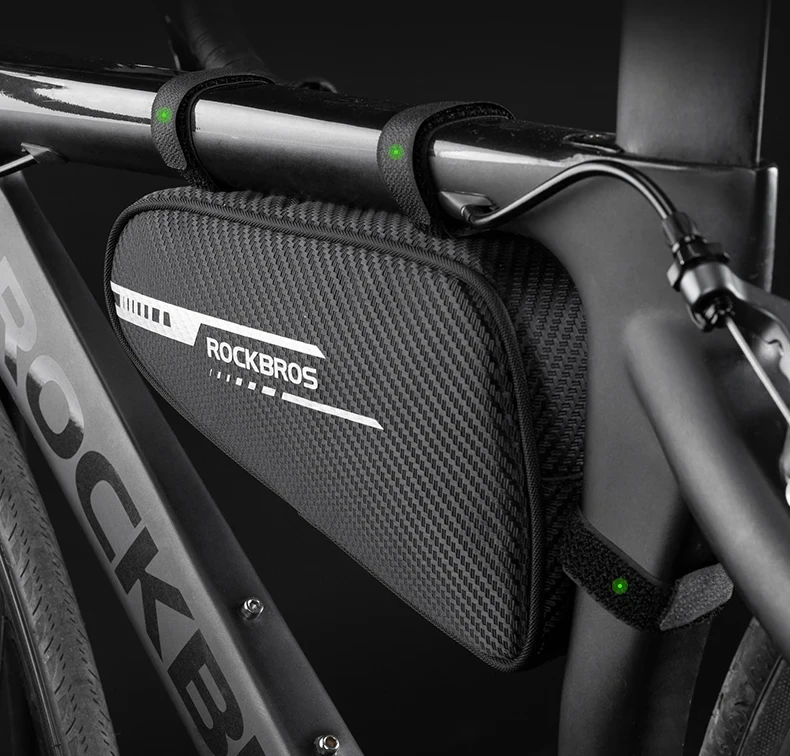 ROCKBROS Local Shipping 1.2L Bike Bag Side Pockets Twill Tube Triangle Cycling Bag Ride Without Touch Bag Bicycle Accessories