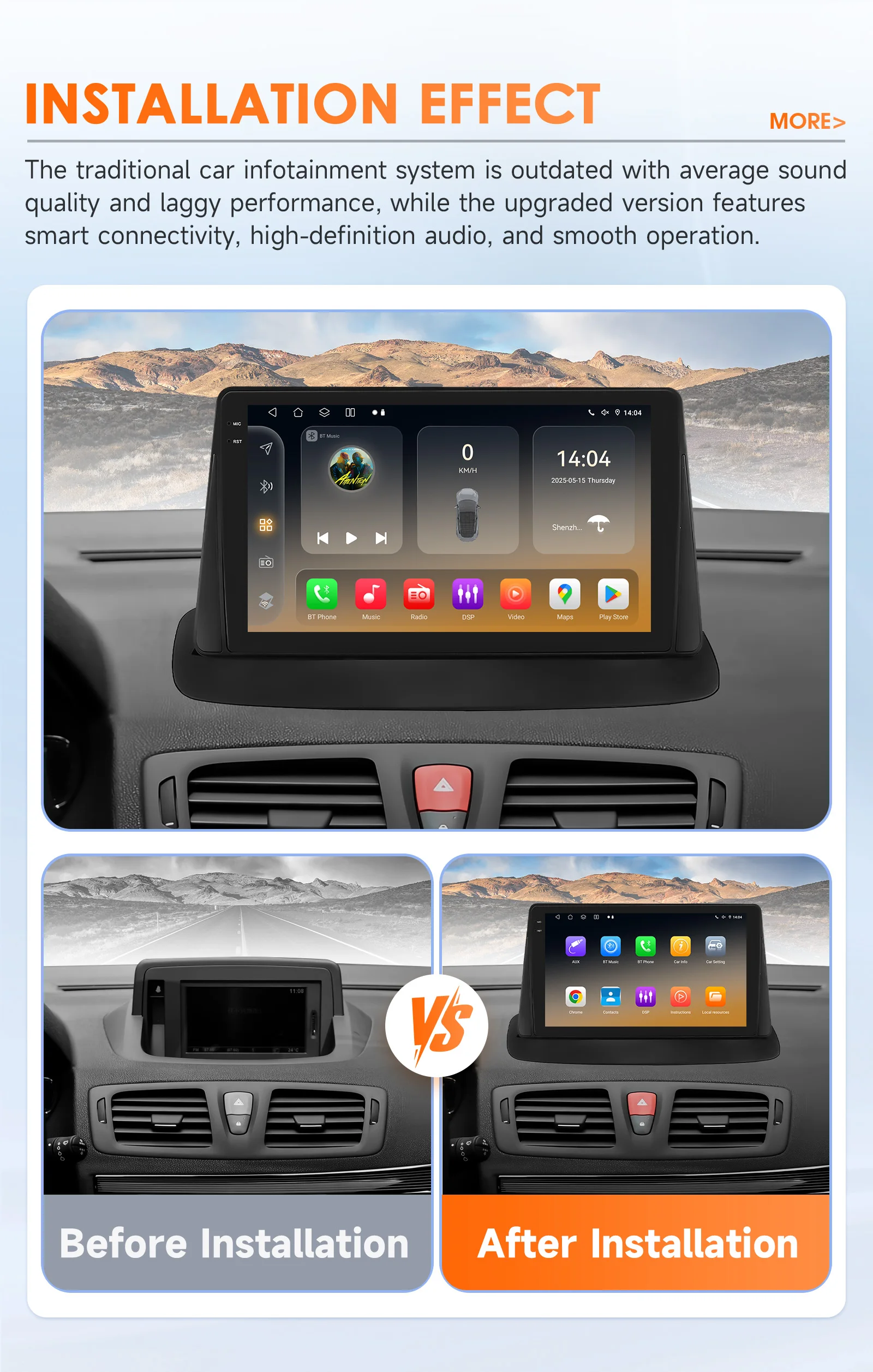 9" Hizpo 2Din CarPlay Android Auto Car Radio for Renault Megane 3 2008 - 2014 Snapdragon 6115 Headunit RDS DSP GPS Navigation
