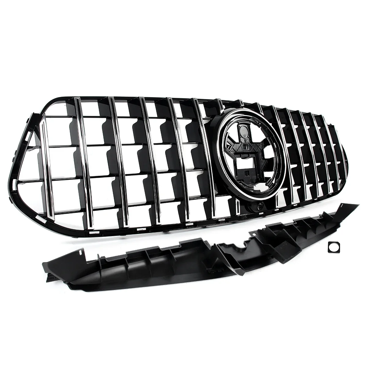 SAIQINGSP GTR Style Front Grille Chrome+Black For Mercedes-Benz W167 GLE350 GLE450 GLE580 GLE53AMG 2024 Car Accessories Tools