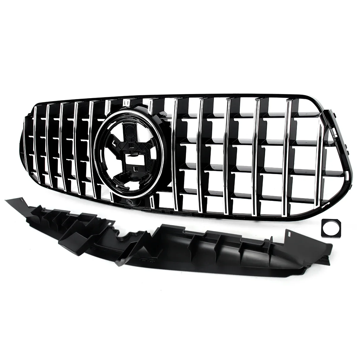 SAIQINGSP GTR Style Front Grille Chrome+Black For Mercedes-Benz W167 GLE350 GLE450 GLE580 GLE53AMG 2024 Car Accessories Tools