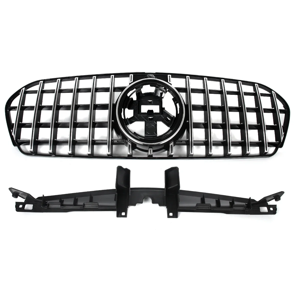 SAIQINGSP GTR Style Front Grille Chrome+Black For Mercedes-Benz W167 GLE350 GLE450 GLE580 GLE53AMG 2024 Car Accessories Tools