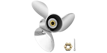 SucceBuy Outboard Propeller 3-Blade 14.5"x21" Boat Replace for OEM 3860709 Right-handed Steel Propeller Steel & 19 Spline Teeth
