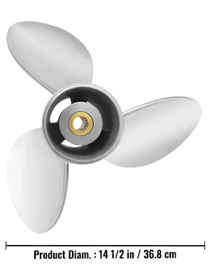 SucceBuy Outboard Propeller 3-Blade 14.5"x21" Boat Replace for OEM 3860709 Right-handed Steel Propeller Steel & 19 Spline Teeth