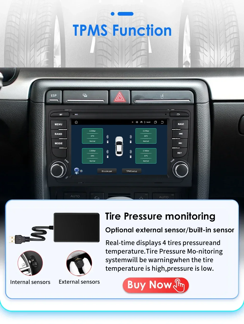 7" Hizpo 2Din Android Auto Car Radio or Audi A4 2002 - 2007 S4 RS4 B6 B7 B8 GPS Navigation 4G BT RDS DSP CarPlay UI7862