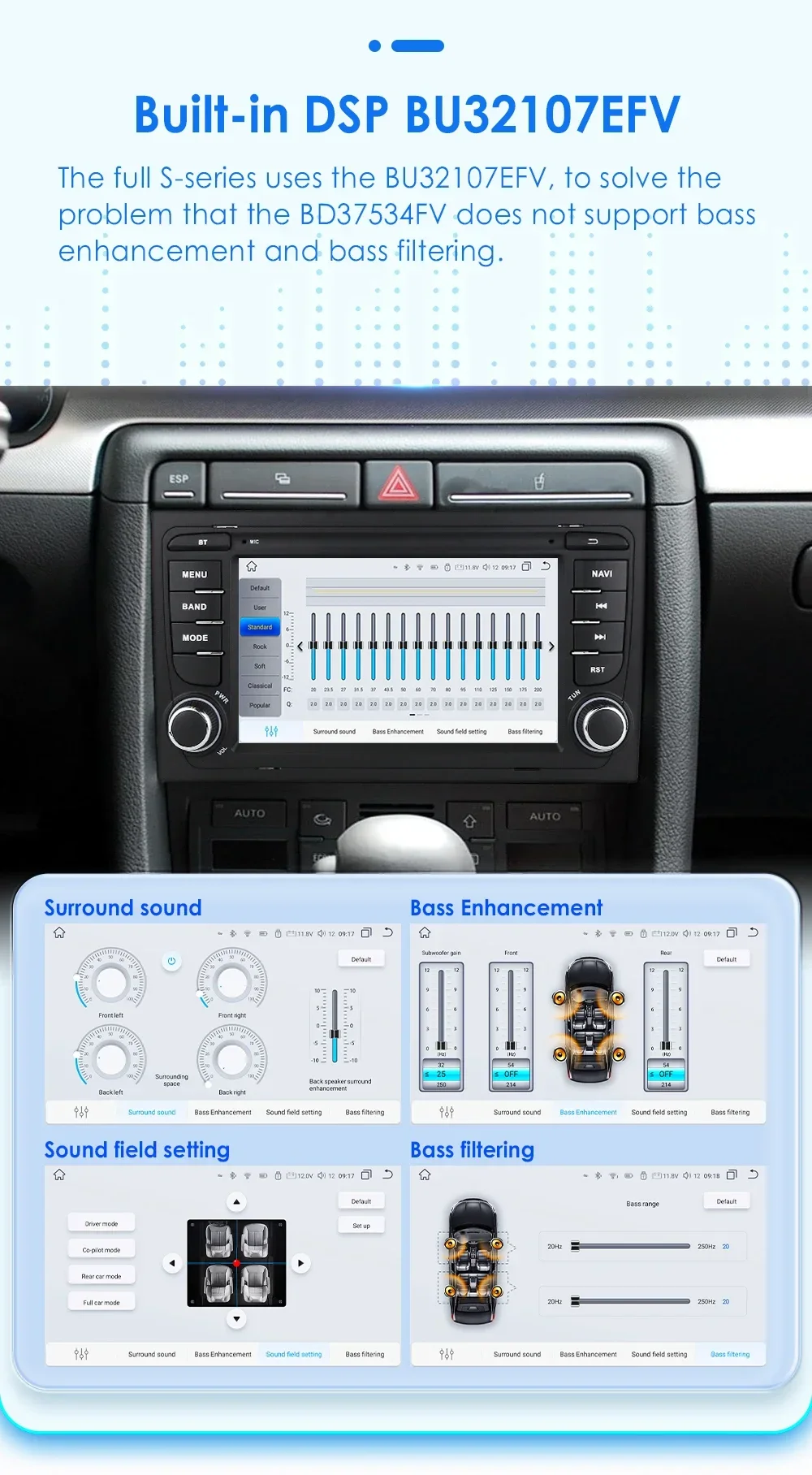 7" Hizpo 2Din Android Auto Car Radio or Audi A4 2002 - 2007 S4 RS4 B6 B7 B8 GPS Navigation 4G BT RDS DSP CarPlay UI7862