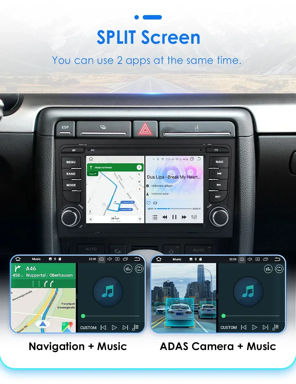 7" Hizpo 2Din Android Auto Car Radio or Audi A4 2002 - 2007 S4 RS4 B6 B7 B8 GPS Navigation 4G BT RDS DSP CarPlay UI7862