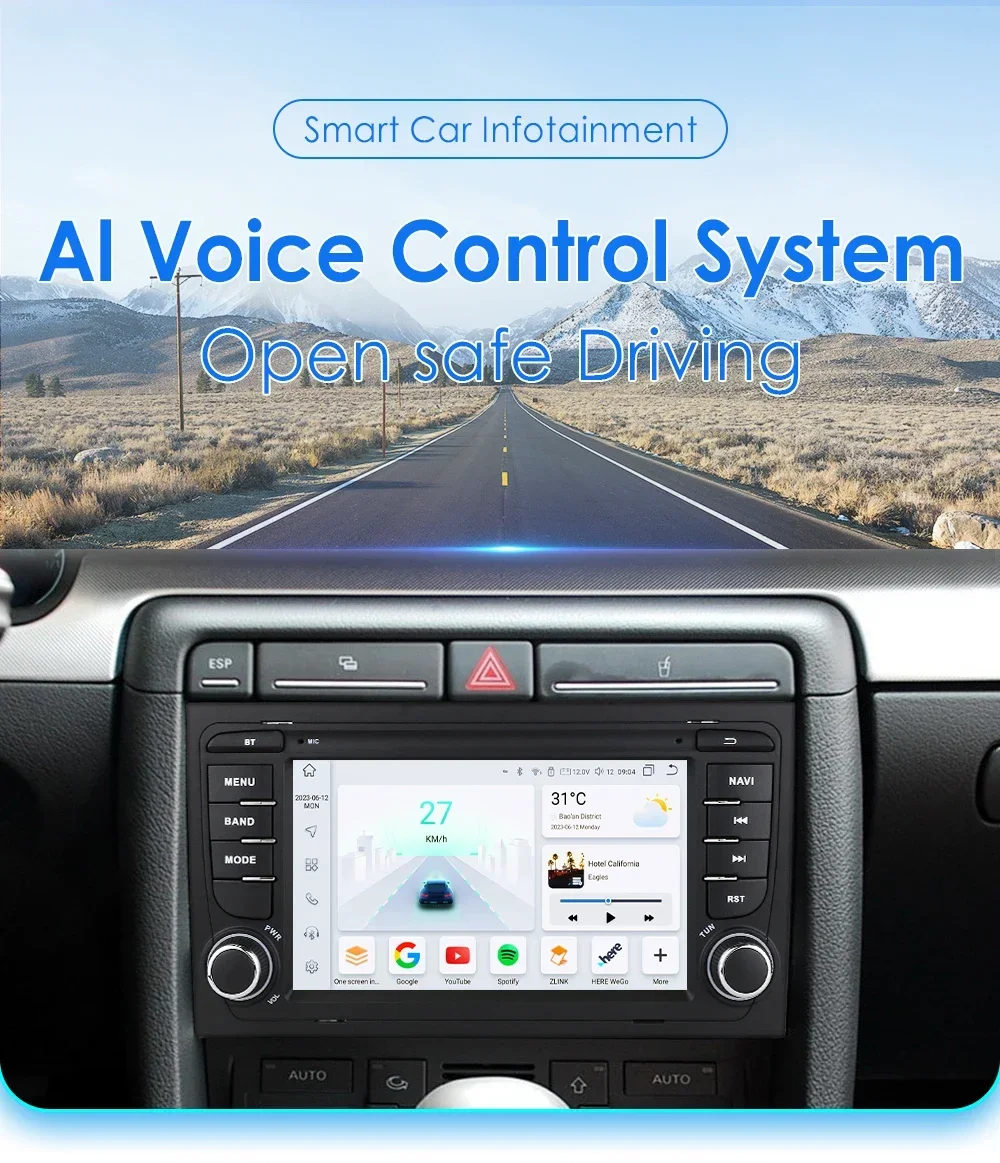 7" Hizpo 2Din Android Auto Car Radio or Audi A4 2002 - 2007 S4 RS4 B6 B7 B8 GPS Navigation 4G BT RDS DSP CarPlay UI7862